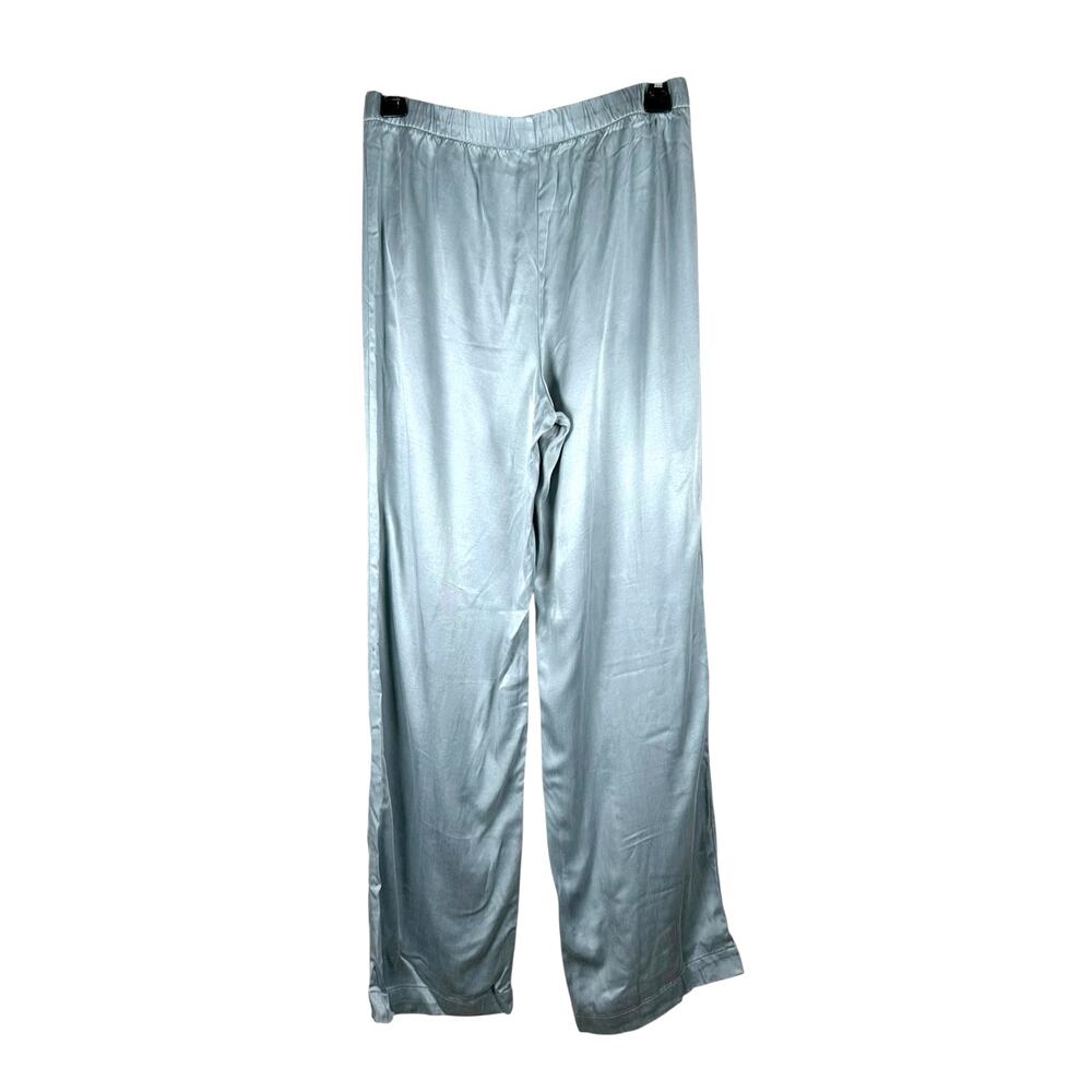 Haven Well Within Satin Wide Leg Pull On Pants Light Blue Small Lounge Silky - Picture 2 of 8